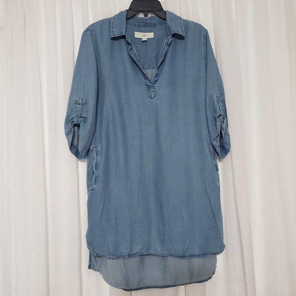 Thread & Supply Dresses & Skirts - Thread & Supply Chambray Dress Side Pockets V-Neck